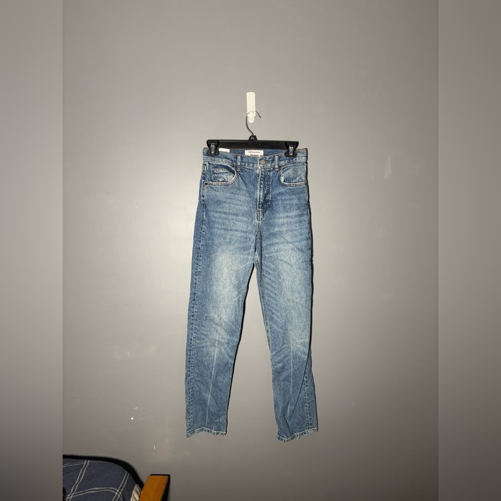 Reformation Liza Ultra High Rise Straight Jeans in Malta Wash Size 25 - Picture 2 of 6